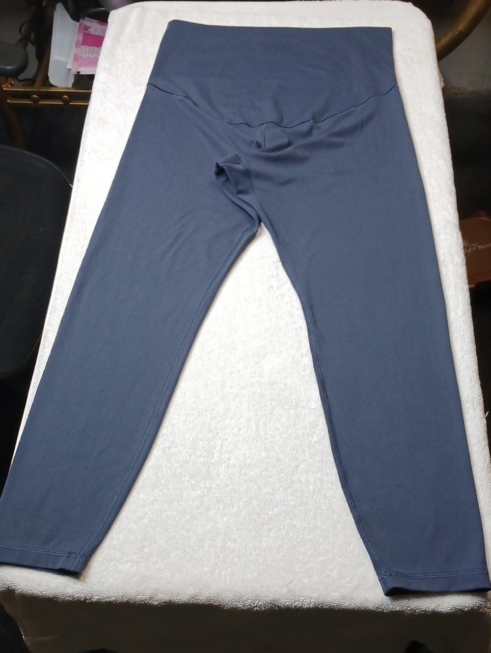 Women's High-Waist Maternity Leggings - Slate Blue